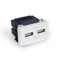 KALOP-MODULO CARGADOR USB DOBLE 2 AMP- BLANCO